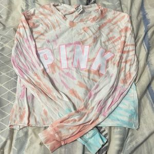 PINK long sleeve crop top
